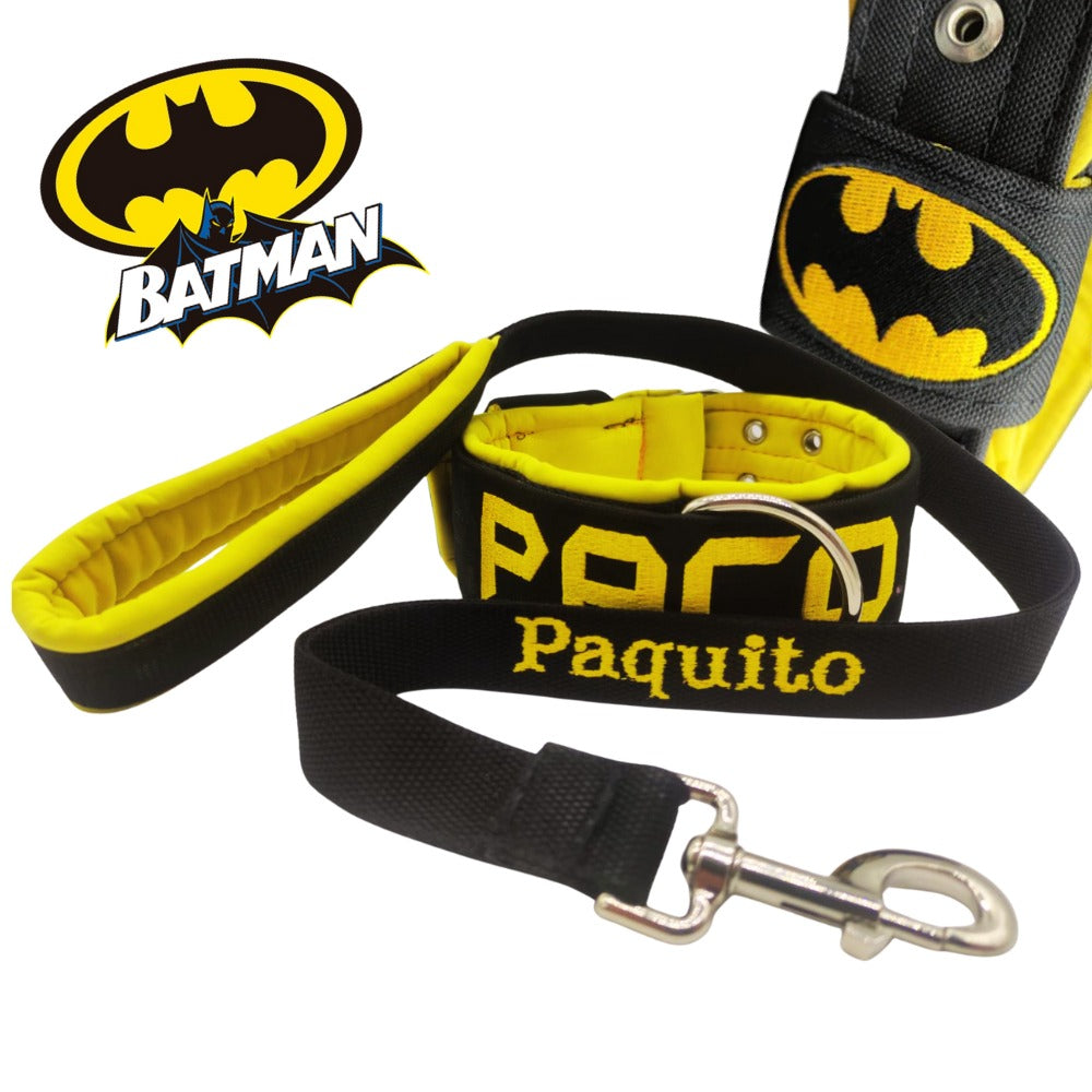 Conjunto BATMAN - collar y correa personalizados