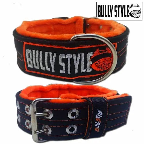 Collar para American Bully negro/gris/naranja
