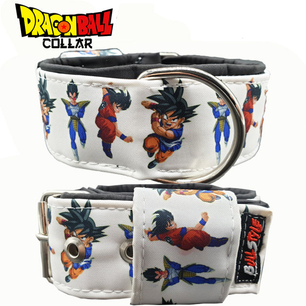 Collar para perro de 50mm con diseño de Dragon Ball (Goku, Vegeta y Gohan), hebilla de seguridad de doble pasador y diseño de alta resistencia