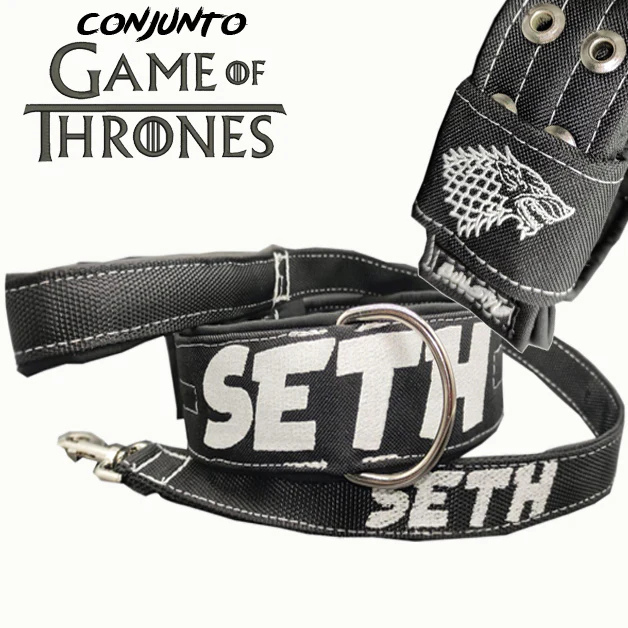 Conjunto JUEGO DE TRONOS – Collar y correa personalizados