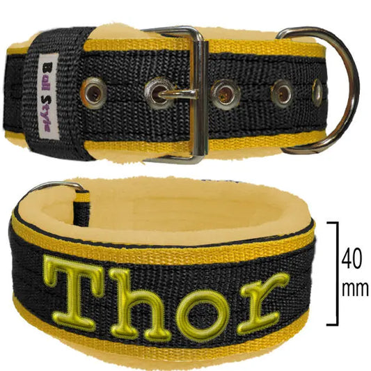 Collar de 40mm bicolor táctico personalizado en vivo con forro NeoShell de tacto neopreno y bordado | Bullstyles