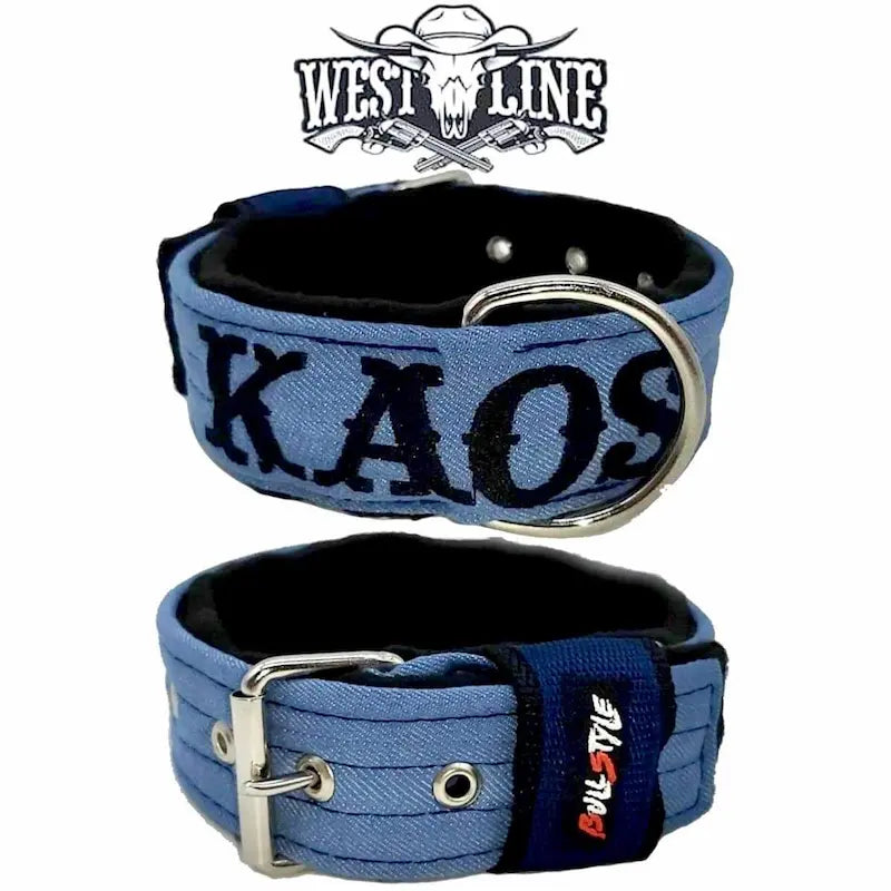 Collar personalizable Vaquero de 40 mm para perro mediano, diseño resistente con estilo vaquero exclusivo de Bull Style