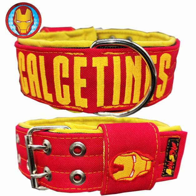 Collar para perros Iron Man de 50mm personalizado para American Bully, Staffy y Akita con materiales de alta resistencia Bullstyle