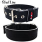 Collar Street Line negro de Bullstyles en 50mm con forro acolchado y personalización mediante bordado de alta calidad para perros de presa.