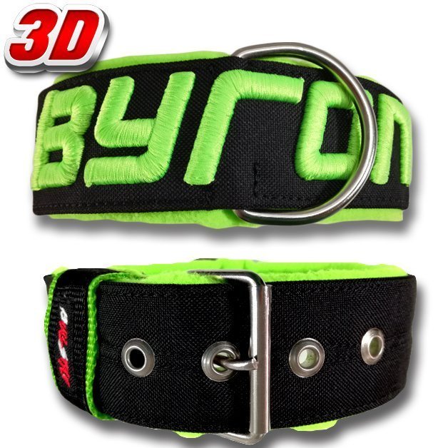 Collar personalizado para perro grande modelo 3D Black de Bullstyle en nailon resistente.